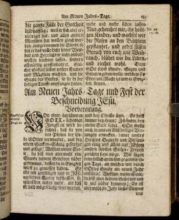 An Neuen Jahrs-Tage und Fest der Beschneidung JEsu [-] Am IV. Sonntage nach dem Fest der Weisen