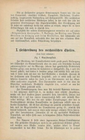 I. Beschreibung des mechanischen Theiles
