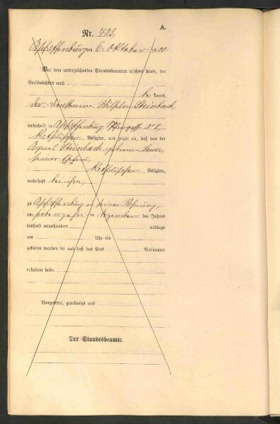 Standesamtsbuch der Stadt Aschaffenburg: Geburten 365/1900 - 184/1901