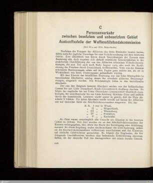 C. Personenverkehr zwischen besetztem und unbesetztem Gebiet. Auskunftsstelle der Waffenstillstandskommission