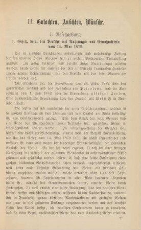 I. Gesetzgebung.