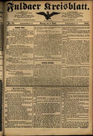 Ausgabe vom Montag, den 09. April 1906.