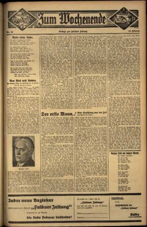 Zweite Ausgabe vom Sonntag, den 18. Februar 1934.
