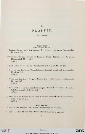 II. Plastik (Nr. 26-44)