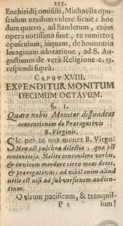 Caput XVIII. Expenditur monitum decimum octavum.