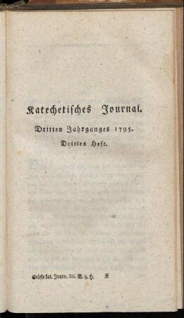 Dritten Jahrganges 1795. Drittes Heft.