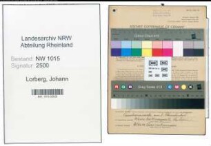 Entnazifizierung Johann Lorberg , geb. 19.09.1892 (Justizangestellter)