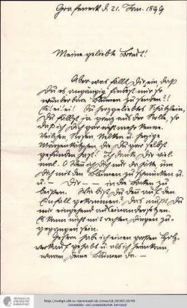 Brief vom 21.01.1899