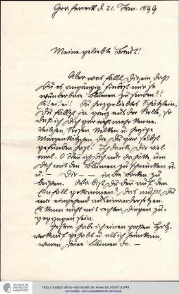 Brief vom 21.01.1899