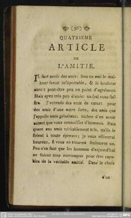 Quatrieme Article De L' Amitie
