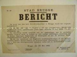 Maueranschlag aus dem besetzten Belgien zur Suche nach der Besatzung eines abgeschossenen englischen Flugzeuges
