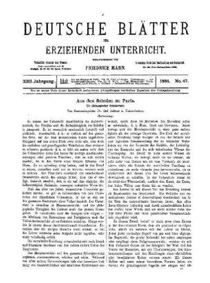 Aus den Schulen zu Paris : (Fortsetzung)