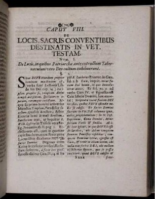 Caput VIII. [vielm.: VII.] De Locis, Sacris Conventibus Destinatis In Vet. Testam.