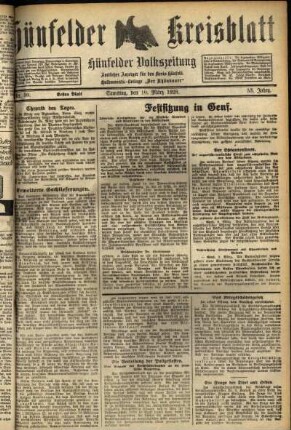 Erste Ausgabe vom Samstag, den 10. März 1928.