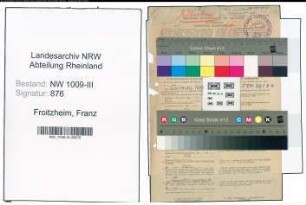 Entnazifizierung Franz Froitzheim , geb. 02.01.1899 (Lehrer)