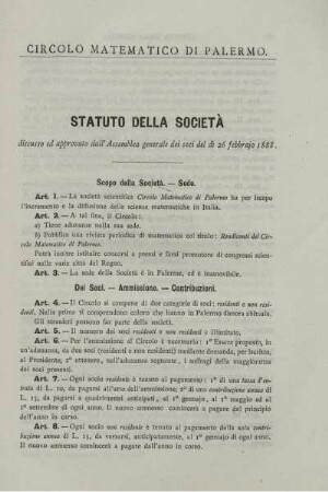 Statuto della società.