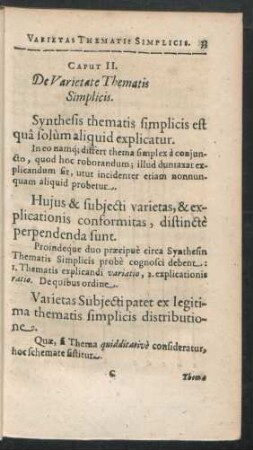 Caput II. De Varietate Thematis Simplicis