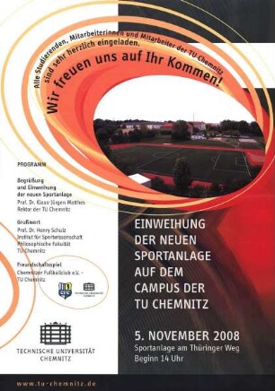 Einweihung der neuen Sportanlage auf dem Campus der TU Chemnitz