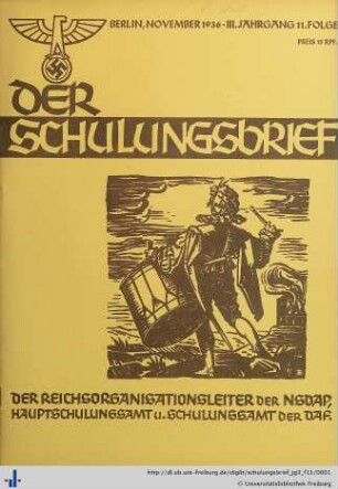 III. Jahrgang, Folge 11: Der Schulungsbrief