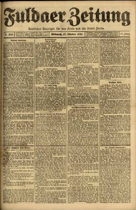 Ausgabe vom Mittwoch, den 27. Oktober 1920.