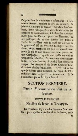 Article premier. Manière de lever les Trouppes.