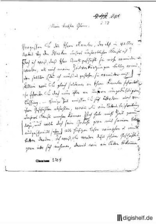 219: Brief von Karl Wilhelm Ramler an Johann Wilhelm Ludwig Gleim