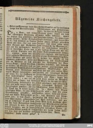 Allgemeine Kirchengebete.