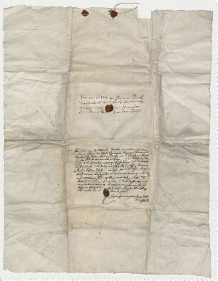Testament des Henrich Biel, besiegelt und unterschrieben durch die Ratsmannen Hans Grätz, Christian Pape und den Testator