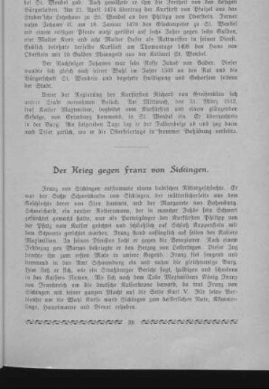 Der Krieg gegen Franz von Sickingen.