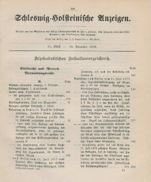 Alphabetisches Inhaltsverzeichniß