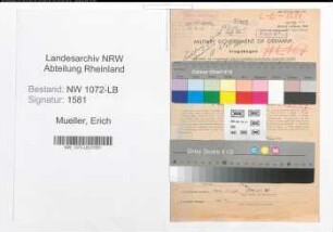 Entnazifizierung Erich Mueller , geb. 20.11.1901 (Angestellter)