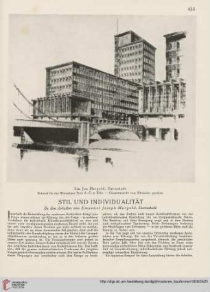 Stil und Individualität : zu den Arbeiten von Emanuel Joseph Margold, Darmstadt