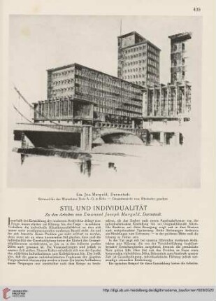 Stil und Individualität : zu den Arbeiten von Emanuel Joseph Margold, Darmstadt