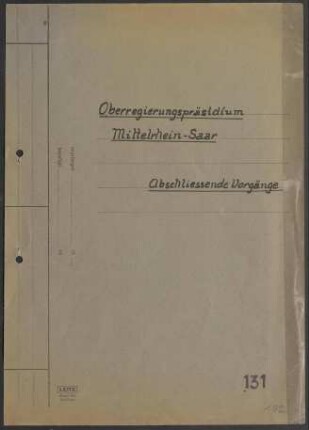 "Abschließende Vorgänge"
