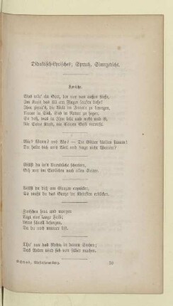 Didaktisch-Lyrisches; Spruch, Sinngedicht