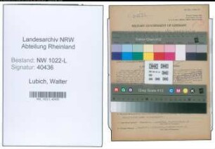 Entnazifizierung Walter Lubich , geb. 31.12.1901 (Lehrer)