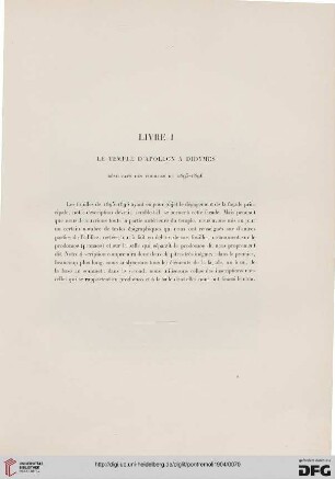 Livre I: Le temple d'Apollon à Didymes