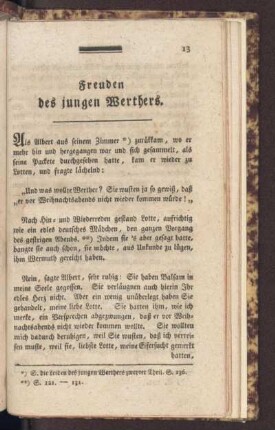 Freuden des jungen Werthers
