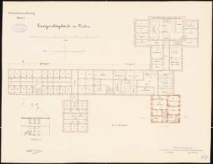 Landgericht und Gefängnis, Verden: Grundriss Obergeschoss, Aufriss 1:150