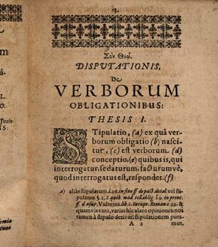 Disputatio juridica De verborum obligationibus