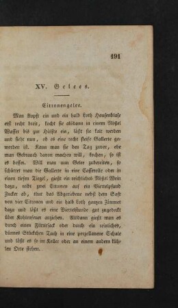 XV. Gelees.