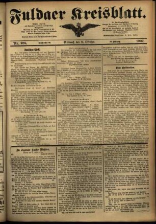 Ausgabe vom Mittwoch, den 09. Oktober 1907.