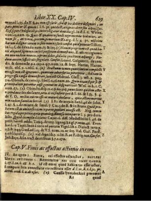 Cap. V. Finis ac effectus actionis in rem