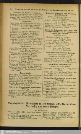 Verzeichnis der Rittergüter in dem Königl. sächs. Markgraftum Oberlausitz und deren Besitzer