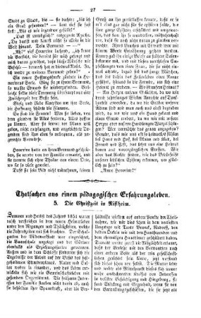 Thatsachen aus einem pädagogischen Erfahrungsleben