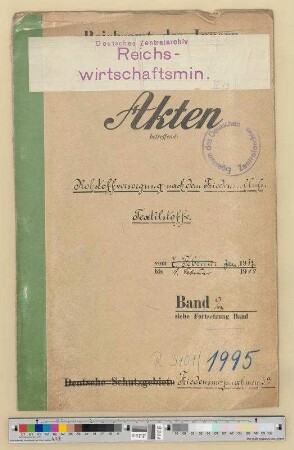 Rohstoffversorgung nach dem Friedensschluss: Textilstoffe