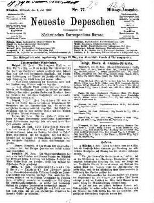 Süddeutscher Telegraph : Münchner Abendzeitung. 1868,7/9 = Juli - 19. Sept.