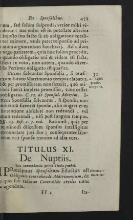 Titulus XI. De Nuptiis.