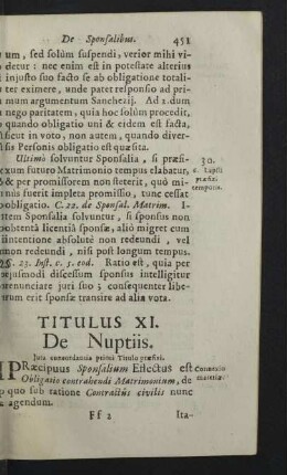 Titulus XI. De Nuptiis.
