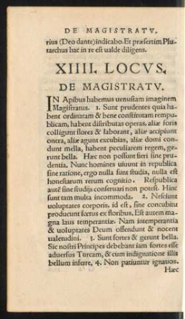 XIIII. Locus. De Magistratu.